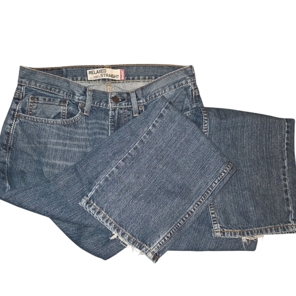 Levi's Classic Blue Straight Leg Jeans Denim Relaxed 559s   32w 34l
